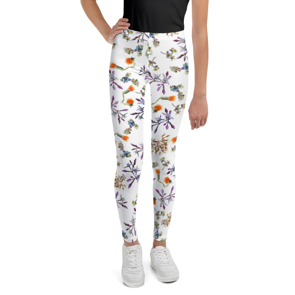 Winter Blooms Succulent Youth Leggings